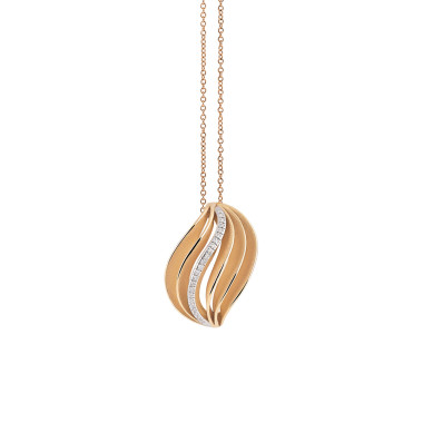         Roségold, Halsschmuck, Cammilli Velaa Waves Anhänger mit Halskette