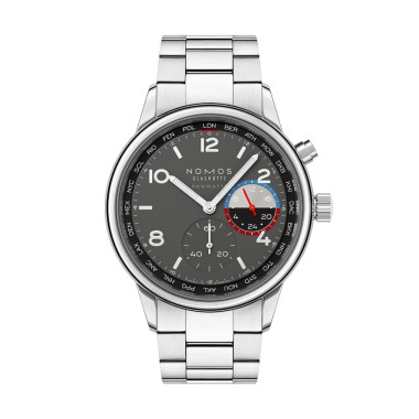         Damen- und Herrenuhr, Automatik, NOMOS Glashütte Club Sport Neomatik Weltzeit Volcano