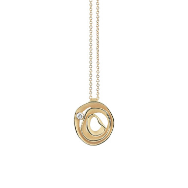         Gelbgold, Halsschmuck, Cammilli Dune Anhänger mit Halskette