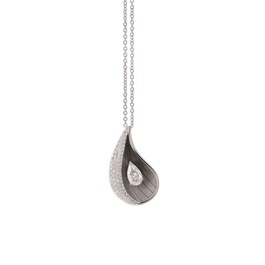         Weißgold, Halsschmuck, Cammilli Moon Drops Anhänger mit Halskette