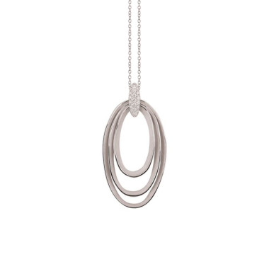         Weißgold, Halsschmuck, Cammilli Dune Chic Pavé Anhänger mit Halskette