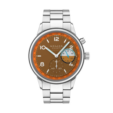         Damen- und Herrenuhr, Automatik, NOMOS Glashütte Club Sport Neomatik Weltzeit Canyon