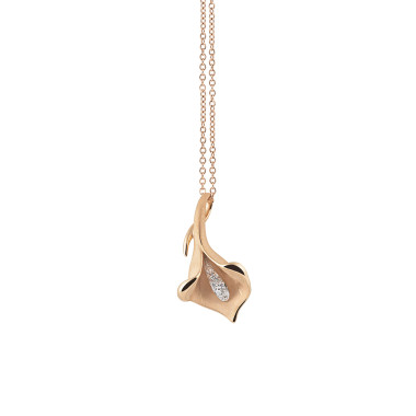         Roségold, Halsschmuck, Cammilli Calla Anhänger mit Halskette