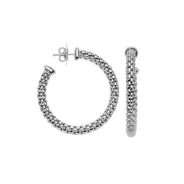         Weißgold, Ohrringe, FOPE Essentials Creolen