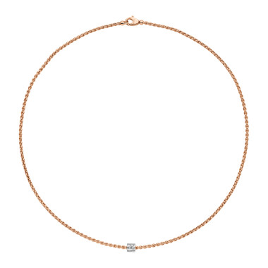         Roségold, Halsschmuck, FOPE Aria Halskette mit Diamanten