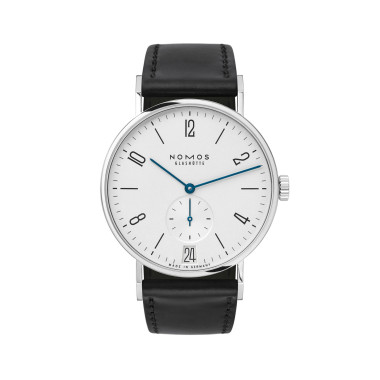         Damen- und Herrenuhr, Handaufzug, NOMOS Glashütte Tangente 38 Datum
