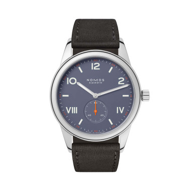         Damen- und Herrenuhr, Handaufzug, NOMOS Glashütte Club Campus 38 blue purple