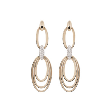         Roségold, Ohrringe, Cammilli Dune Chic Pavé Ohrringe
