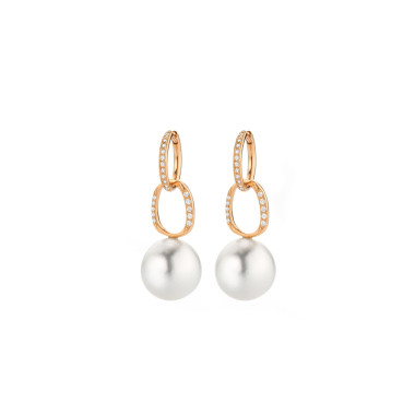         Roségold, Ohrringe, Gellner Modern Classics Creolen mit Einhänger