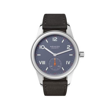         Damen- und Herrenuhr, Handaufzug, NOMOS Glashütte Club Campus blue purple