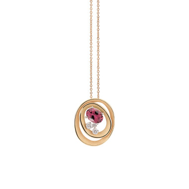         Roségold, Halsschmuck, Cammilli Dune Solar Color Anhänger mit Halskette