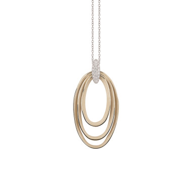         Roségold, Halsschmuck, Cammilli Dune Chic Pavé Anhänger mit Halskette