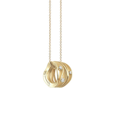         Gelbgold, Halsschmuck, Cammilli Dune Anhänger mit Halskette