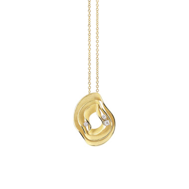         Gelbgold, Halsschmuck, Cammilli Dune Anhänger mit Halskette