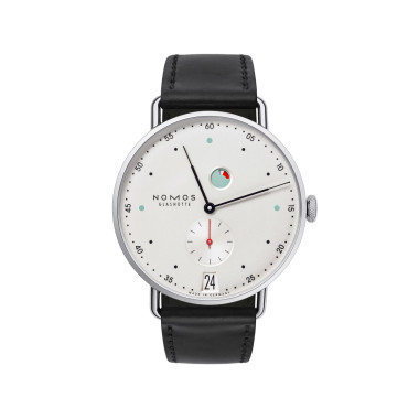         Damen- und Herrenuhr, Handaufzug, NOMOS Glashütte Metro Datum Gangreserve