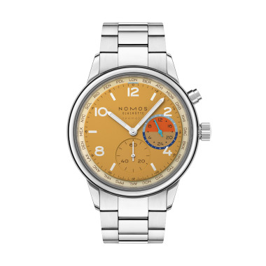         Damen- und Herrenuhr, Automatik, NOMOS Glashütte Club Sport Neomatik Weltzeit Dune