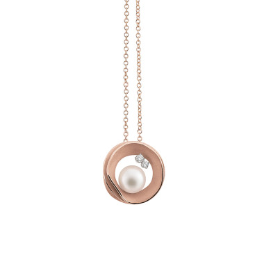         Roségold, Halsschmuck, Cammilli Infinity White Anhänger mit Halskette