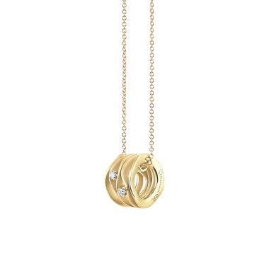         Gelbgold, Halsschmuck, Cammilli Dune Anhänger mit Halskette