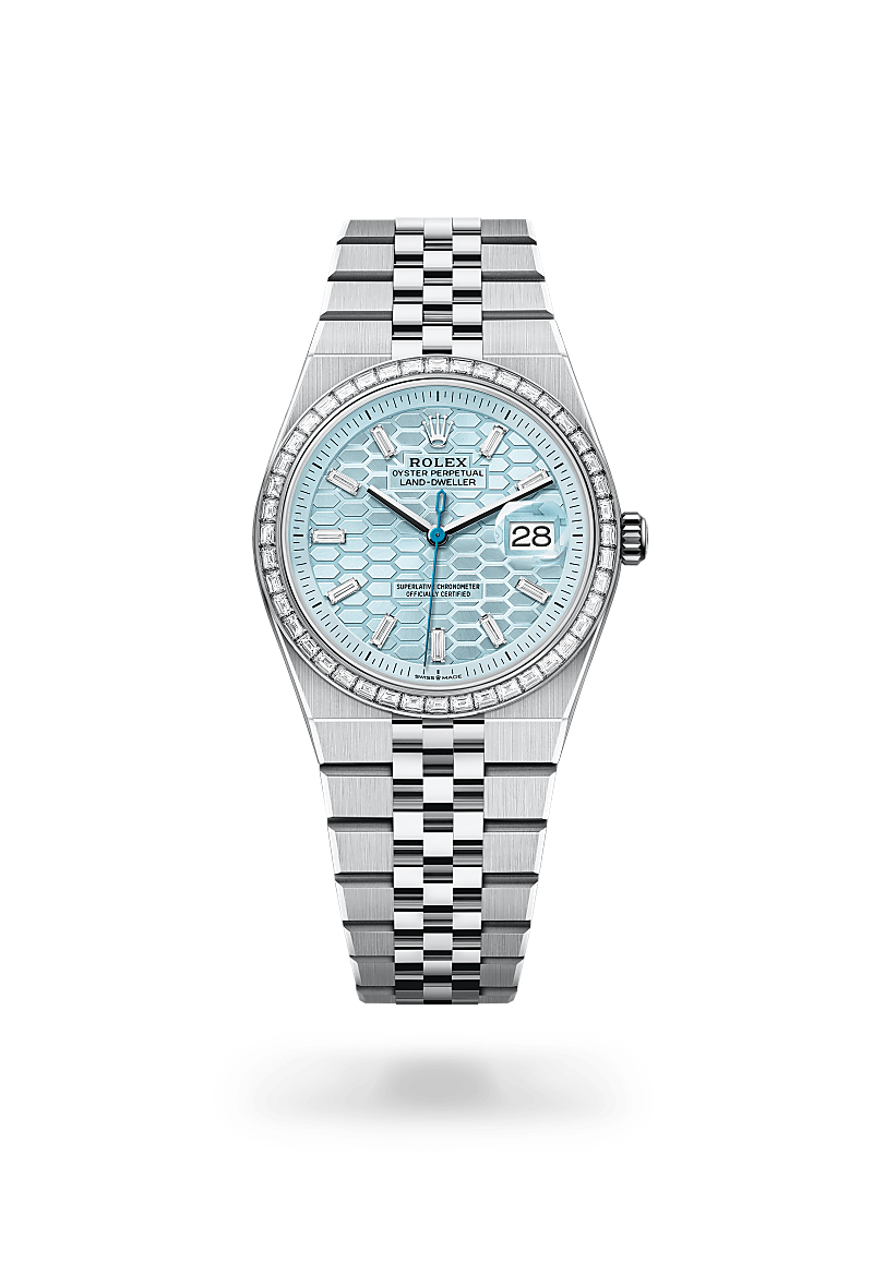 Rolex Land-Dweller 36 M127286TBR-0001 Herrenuhr - Oyster, 36 mm, Platin mit Diamanten 